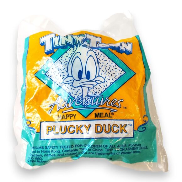 McDonald's Other - 1992 McDonald's Tiny Toons Plucky Duck Happy Meal Toy - Sealed Vintage